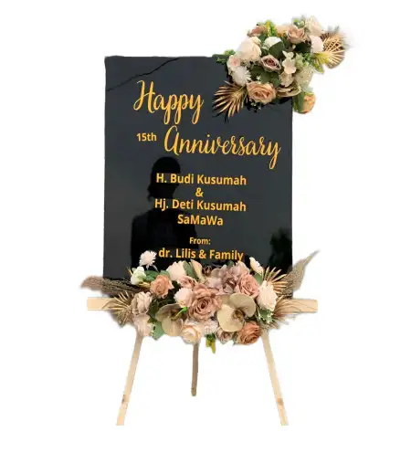 Papan Bunga Akrilik Kayu Kebek